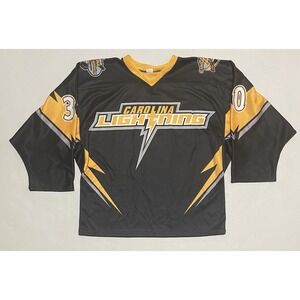 Vintage OT Sports Hockey Jersey #30 Youth XL Goalie USA Carolina Lightning